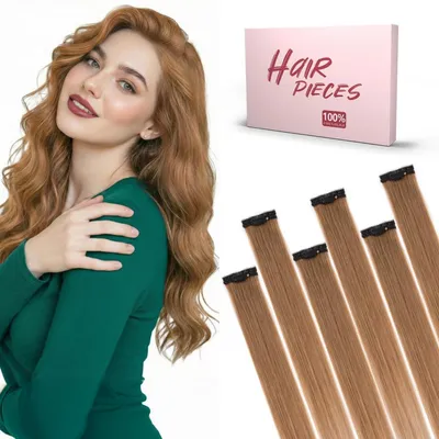 Immagine prodotto di Extension per capelli naturali, 6 ciocche, 30 cm, biondo chiaro #6