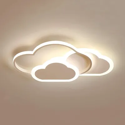 A cloud-shaped LED ceiling light fixture.