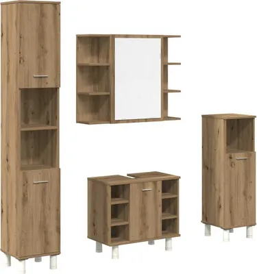 Image de vidaXL Ensemble de meubles de salle de bain 4 pièces chêne artisan bois composite