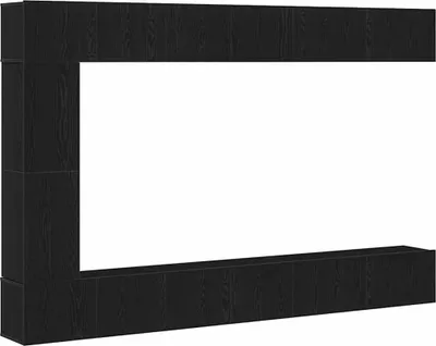 Image de Ensemble de meubles TV vidaXL, 9 pièces, noir, imitation chêne, panneaux de particules