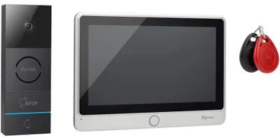 Produktbild von Byron DIC-24112 Kabelgebundene Video-Türsprechanlage, Kabelgebunden, 17,8 cm (7"), 800 x 480 Pixel, 1280 x 720 Pixel, CMOS, 25,4 / 4 mm (1 / 4")