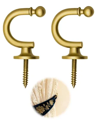 Gardinenhalter aus Metall, 2 Stück, Sandgold, Wandhaken