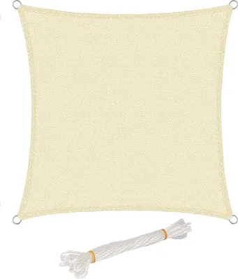 Image de Toile d'ombrage rectangulaire - Protection anti-UV - Toile en PEHD - 2 x 4 m - Crème
