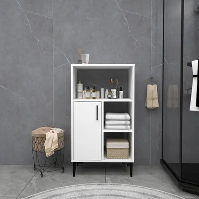 Image de Skye Decor, Sanimas - White, armoire multifonctionnelle, blanche, panneaux de particules 100 % mélaminés, 60 x 35 x 108,6 cm
