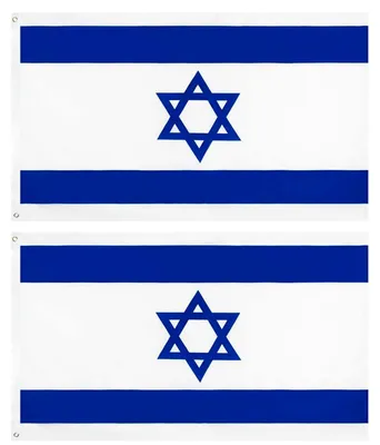 2 Israel-Flaggen, 150 x 90 cm, Polyester, wasserabweisend