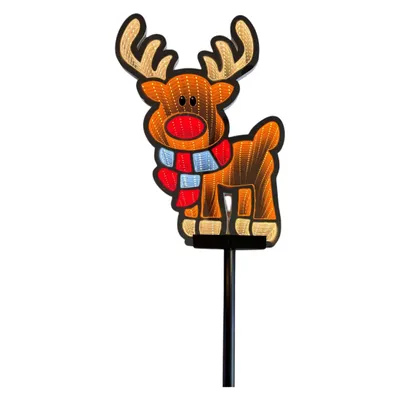 Produktbild von Gartenstecker Rentier 3D Infinityeffekt Weihnachtsdeko 6/18h Timer 222 LED