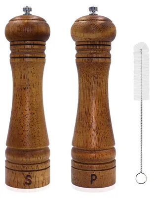 Produktbild von Salzmühle Pfeffermühle Gewürzmühle - Eichenholz - Keramikmahlwerk - 20 cm