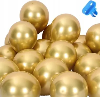 Zdjęcie produktu dla Balony Metalizowane Złote Gold Duże Urodziny Wesele Impreza Dekoracja Ślub