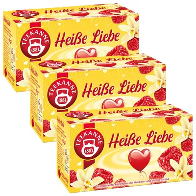 Produktbild von Teekanne Heiße Liebe mit Himbeer und Vanillearoma 45g 3er Pack