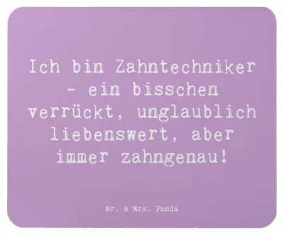 Produktbild von Mr. & Mrs. Panda Mousepad Spruch Zahntechniker Spaß - Lavendeltraum - Geschenk, Mouse Pad, Mauspad, Berufspassion, zahngenau, kreative Geschenke, computer, Kunst, immer