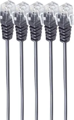 Produktbild von shiverpeaks ®-BASIC-S--Telefon-Anschlusskabel, RJ11 Stecker auf RJ11 Stecker, Rundkabel, schwarz, Flexibel, Kupferkabel, SET 5 Stück 3,0m (BS70084-3-SET5)