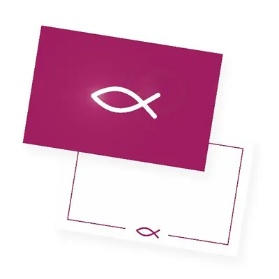 Produktbild von itenga 12x Einladungskarten FISCH PINK Dankeskarten Kommunion Taufe A6