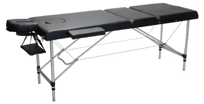 Zdjęcie produktu dla INLEA Składany stół do masażu Relax Pro, trzyczęściowy z aluminiowymi nogami – czarny