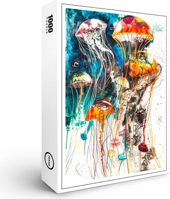 Image de raxxa Premium-Puzzle "Aquarelle abstraite de méduses", 1000 pièces