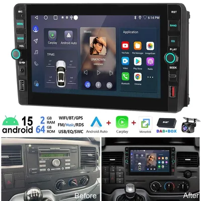 Produktbild von Autoradio 8 Zoll für Ford Focus MK2 Transit MK7 Kuga MK1 mit Android 15 DAB+ CarPlay GPS Bluetooth Freisprecheinrichtung 2 DIN Einbau Navigation