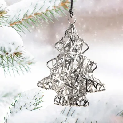 Produktbild von Christbaumschmuck, Baumschmuck, Geflochten  | Eisen, Silber | H15,0xB11,5 cm