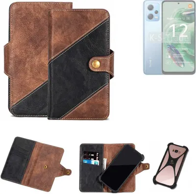 Produktbild von K-S-Trade Handyhülle Schutzhülle Bookstyle Case kompatibel mit Xiaomi Redmi Note 12 5G Klapphülle Cover Hülle Schutztasche 1x