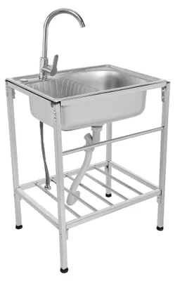 Produktbild von Edelstahl Einzelspüle für Campingküchen mit Schlauchanschluss