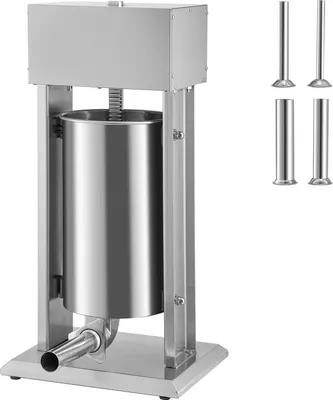 Produktbild von SucceBuy Elektrische Wurstfüller 15L 260W Vertikal mit Geschwindigkeit Stufenlos 304 Edelstahl 4 Füllrohre Fußpedal Haushalt Kommerzielle Nutzung
