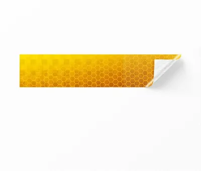 Produktbild von Reflektoren 4 Stück selbstklebende Reflektoren 15 x 3 cm, Sicherheit im Dunkeln, reflektierende Aufkleber, Sticker, reflektierende Aufkleber, Treppenaufkleber, reflektierende Sicherheitsaufkleber (Gelb)