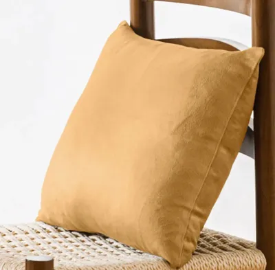 Obrázok produktu pre Obal na vankúš - tmavožltý - 40 x 40 cm - prateľný - velúrová látka - obal na vankúš