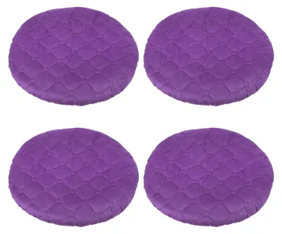 4er-Set runde Barhockerbezüge aus Samt, lila, 26-32 cm Ø