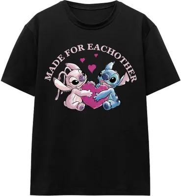 Produktbild von Lilo & Stitch - "Made For Each Other" T-Shirt für Herren/Damen Uni TV17368 (XL) (Schwarz)