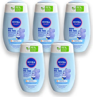 Produktbild von 5er Set NIVEA BABY Kopf bis Fuß Bad & Shampoo