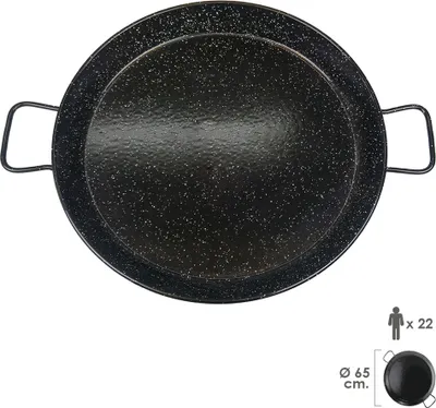 Obrázek produktu pro Smaltovaná valencijská pánev na paellu pro 22 osob / 65 cm.