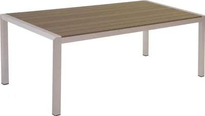Produktbild von BELIANI Gartentisch Braun Aluminium für 6 Personen 180 x 90 cm Modern Design
