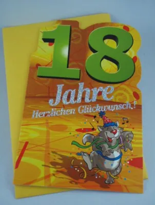 Produktbild von Hallmark - 91554 - Klappkarte, Geburtstag, 18 Jahre, mit Umschlag