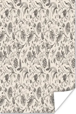 Produktbild von MuchoWow® Poster Blumen - Schwarz - Weiß - Blätter 20x30 cm - Papierdruck