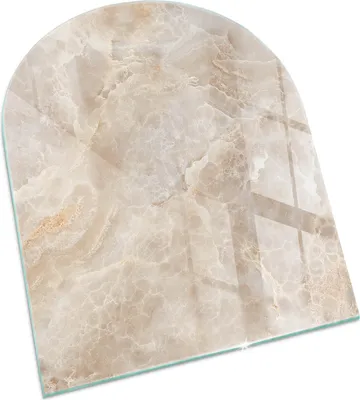 Produktbild von Naturstein-Muster – Glasbodenplatte für – Kaminofen – Kaminplatte Glas – Schutzglas – Funkenschutzplatte –Glasbodenplatte Feuerfeste – Hitzeschutzplatte – Bodenschutz aus Glas – 80x70 cm
