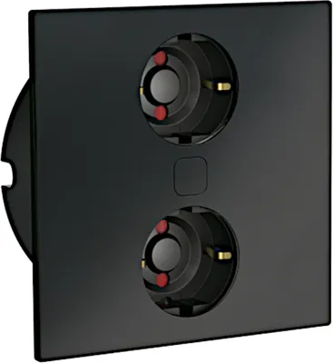 Image de Double-prise Duplex E NOIR mat pour l'encastrement dans un plan de travail / Prise multiple / Répartiteur de prises