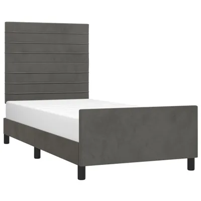 Immagine prodotto di Giroletto senza Materasso Grigio Scuro 100x200 cm Velluto