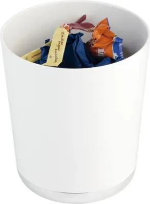Image de APS Base Chrom poubelle de table/couverts, blanc, blanc, contenance : 1,30 litres