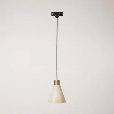 Immagine prodotto di Creative Cables - Lampada a sospensione per binari con paralume conico in legno -lampadina non inclusa