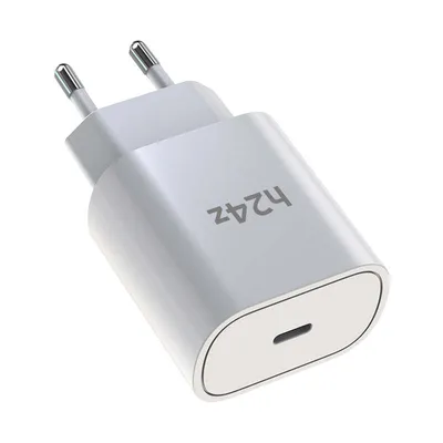 Produktbild von 25W USB-C Schnellladegerät mit USB-C oder ios Ladekabel für iPhone – Kompatibel mit iPhone, Samsung Galaxy, iPad, MacBook, Huawei, Xiaomi, OnePlus, Google Pixel – PD 3.0 Netzteil für schnelles Laden – Weis / Ohne