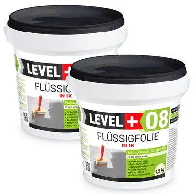 Zdjęcie produktu dla Folia w płynie do wnętrz LEVEL+ Hydroizolacja łazienki 3Kg elastyczna izolacja L+08