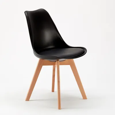 Immagine prodotto di Sedia imbottita Sedia da cucina Sedia da bistrot Sedia da pranzo Scandinavo Calice nordico - Nero