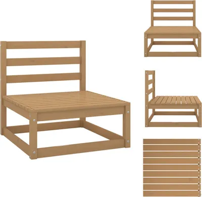 Immagine prodotto di vidaXL Divano da giardino in pino massiccio marrone miele - Set di mobili da giardino