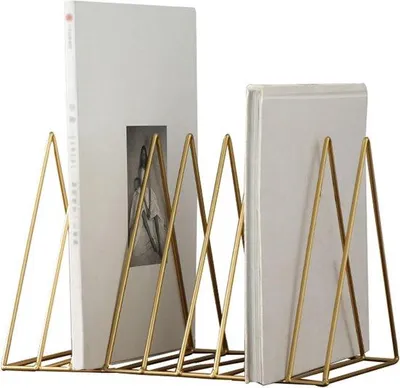 Image de Organiseur de bureau en métal pour le bureau, la maison ou le salon, idéal pour ranger les vinyles, les journaux, les magazines et les brochures