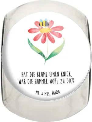 Produktbild von Mr. & Mrs. Panda Bonbonglas Hummel Blume L 870ml - Weiß - Geschenk, Wespe, Vorratsdose, Süßigkeitenglas, Vorratsbehälter, Frischhaltedose, Hummeln, Biene, Kaffeedose