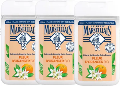 Image de Le Petit Marseillais Gel douche Fleur d'Oranger 3x250ml - Soin rafraîchissant