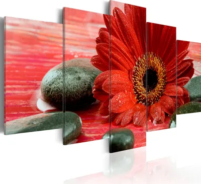 Produktbild von Modernes Wandbild 030210- 30 (100x50) - 5 Teilig Bilder Fotografie auf Vlies Leinwand Foto Bild Dekoration Wand Bilder Kunstdruck Blumen