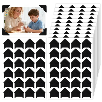 Produktbild von 240 selbstklebende Fotoecken für Scrapbooking und Fotoalben (schwarz)