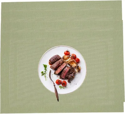 Obrázek produktu pro Prostírání omyvatelné protiskluzové žáruvzdorné, barva, zelená, tvar, obdélník, počet, 4 ks