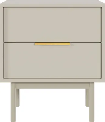 Produktbild von Selsey Viviaro - Nachttisch mit 2 Schubladen, Graubeige Taupe, 54 cm