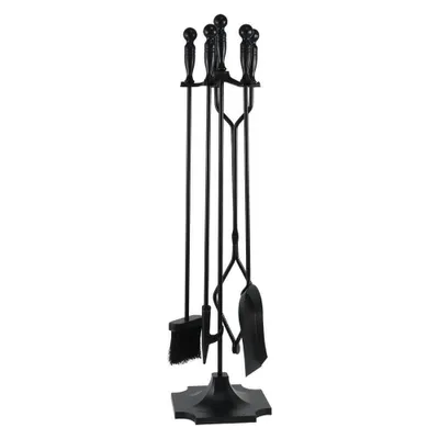 Obrázek produktu pro Krbové nářadí se stojanem, černé kovové, 80cm - 205BL