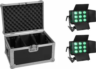 Produktbild von EUROLITE Set 2x LED CLS-9 QCL RGB/WW 9x7W + Case (20000984)